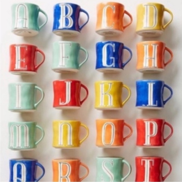 ANTHROPOLOGIE Hand Painted Initial L Mug - Picture 1 of 5